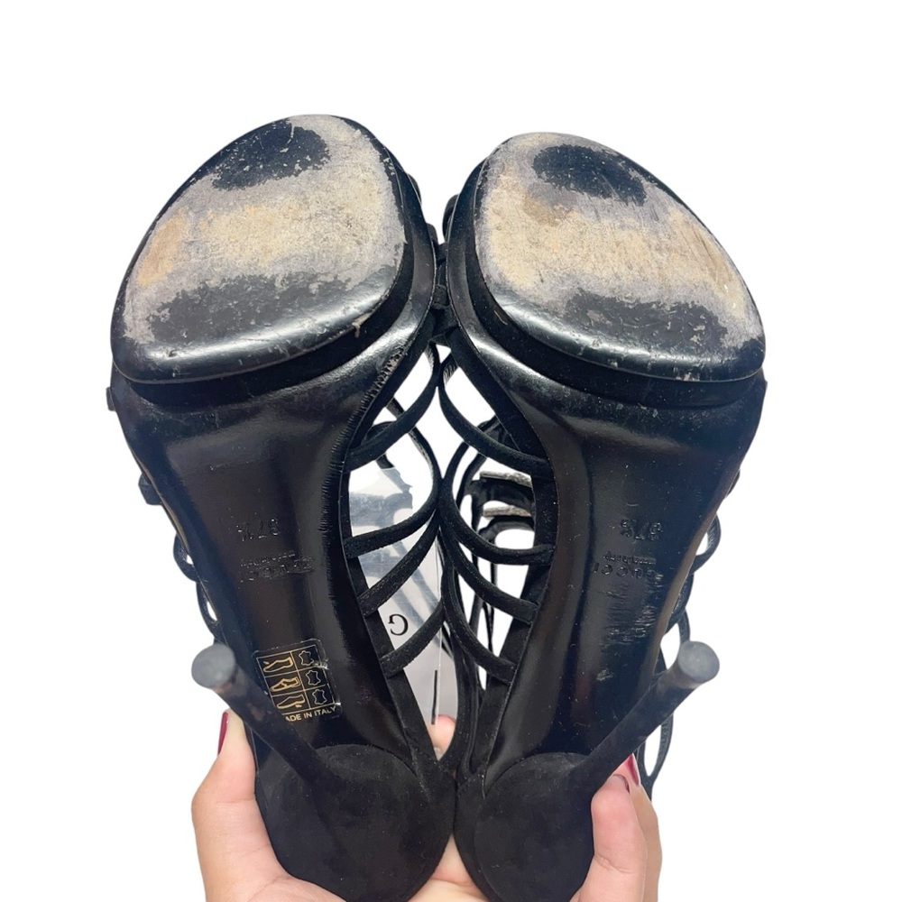 Gucci Jenna Caged Platform Sandal Heels Size 37 1/2 - Picture 6 of 8